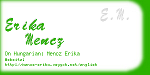 erika mencz business card